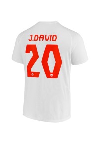 Canada Jonathan David #20 Voetbaltruitje Uit tenue WK 2022 Korte Mouw